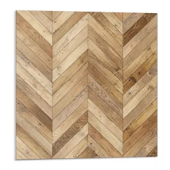 Wallfluent Panneau Mural 50x50 cm Motif En Chevrons Pour Le Bois 4 pièces- Lambris Mural