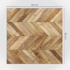 Wallfluent Panneau Mural 50x50 cm Motif En Chevrons Pour Le Bois 4 pièces- Lambris Mural