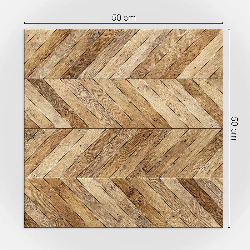 Wallfluent Panneau Mural 50x50 cm Motif En Chevrons Pour Le Bois 4 pièces- Lambris Mural