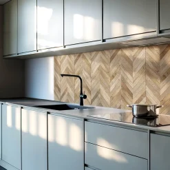 Wallfluent Panneau Mural 50x50 cm Motif En Chevrons Pour Le Bois 4 pièces- Lambris Mural