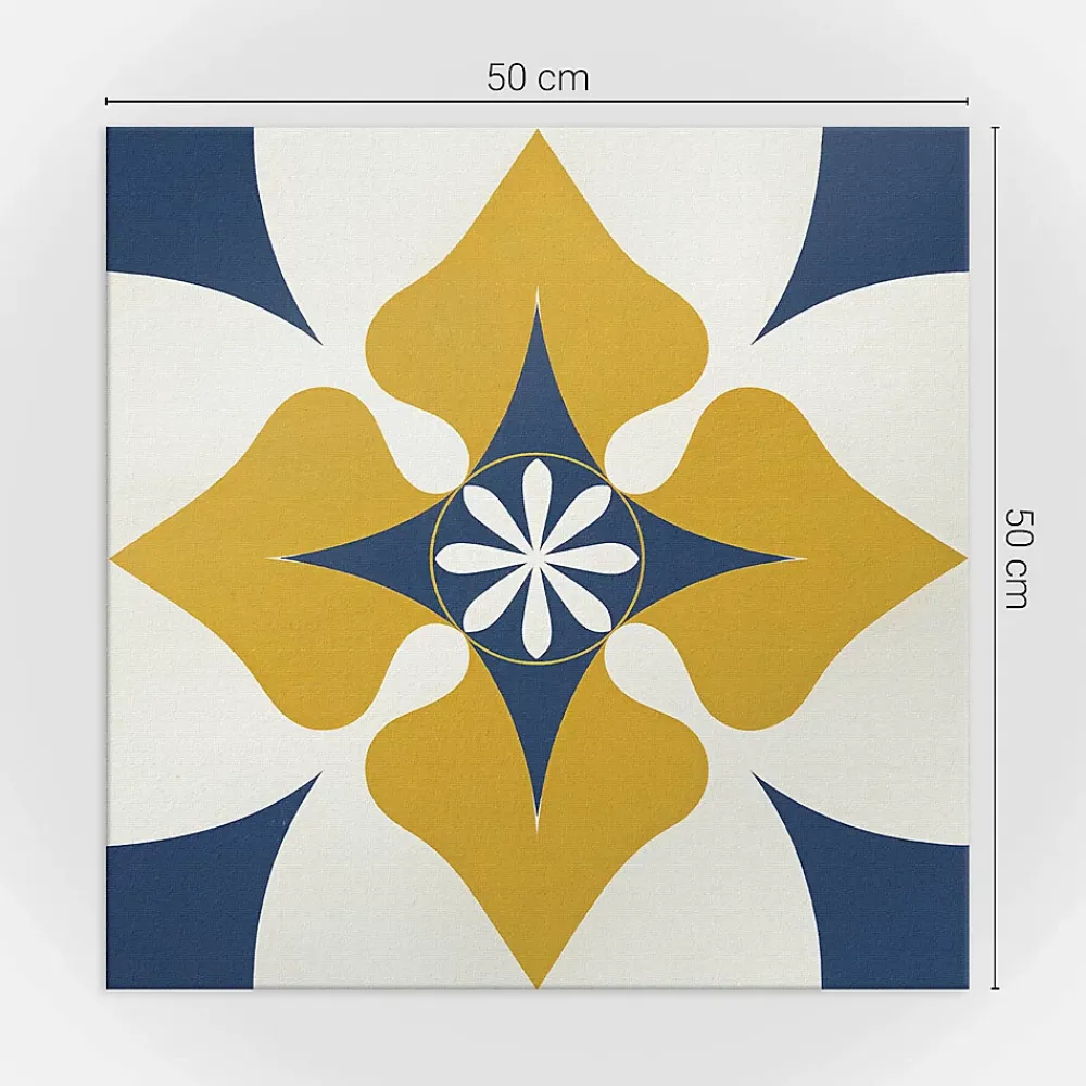 Wallfluent Panneau Mural 50x50 cm Motif Floral Symétrique 4 pièces- Lambris Mural