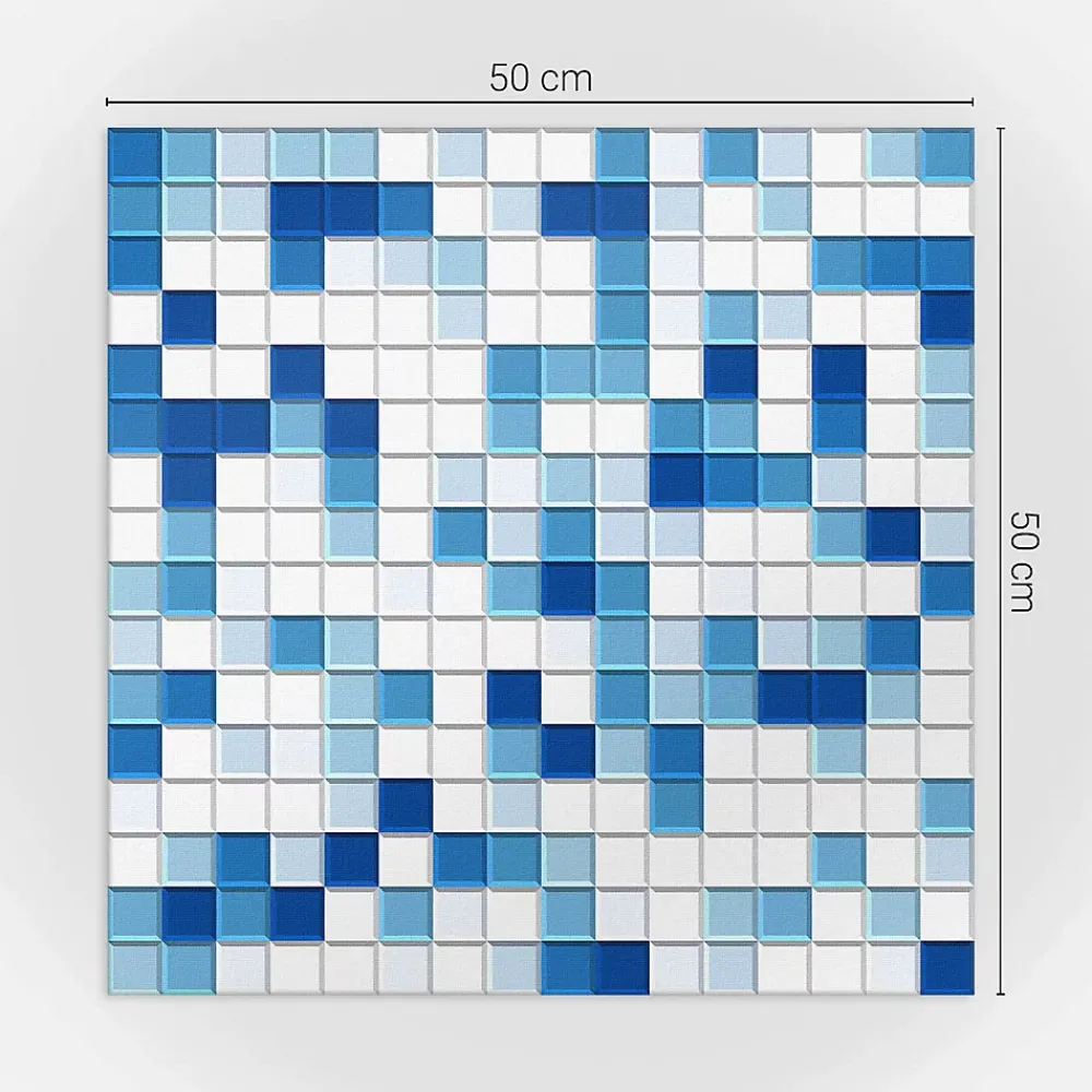 Wallfluent Panneau Mural 50x50 cm Mosaïque Dans Des Tons De Bleu 4 pièces- Lambris Mural