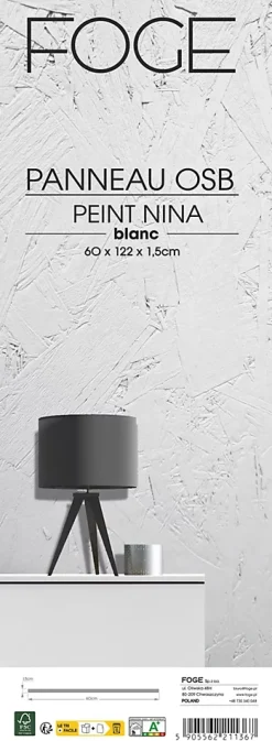 Foge Panneau Décoratif En Bois|Panneau Bois, Osb, Mdf<Panneau OSB-3 blanc 122 x 60 x 1,5 cm