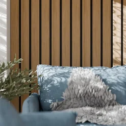 Radex Panneau tasseau décoratif Maya en MDF effet chêne 275X60CM ép.14mm- Panneau Tasseau Bois