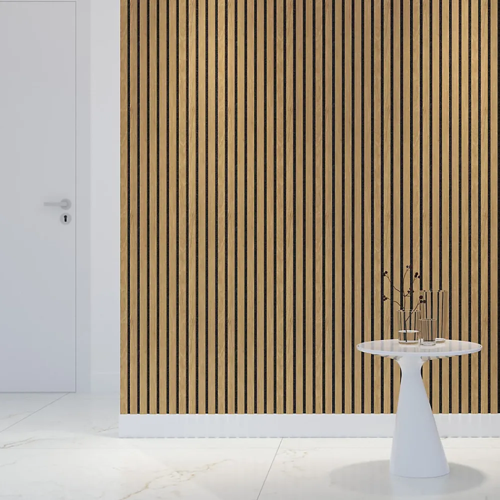 Panneau tasseau décoratif en MDF noir 60 x 280 cm- Panneau Tasseau Bois