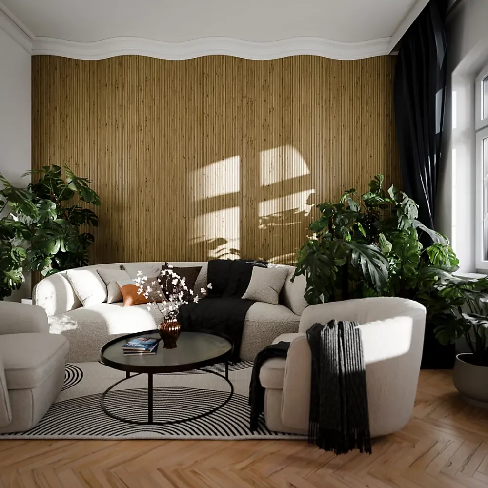 Radex Panneau Tasseau Bois<Panneau tasseau flexible MDF Ella effet chêne clair 90X40 cm