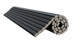 Radex Panneau tasseau flexible Ella 275x60 cm – Lamelles MDF finition noire sur tissu- Panneau Tasseau Bois