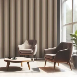 Foge Panneau tasseau MDF coloris chêne naturel 280 x 90 cm- Panneau Tasseau Bois