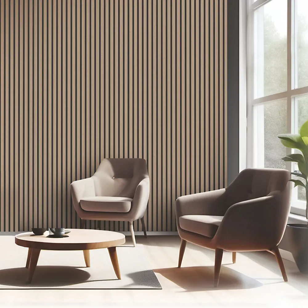 Foge Panneau tasseau MDF coloris chêne naturel 280 x 90 cm- Panneau Tasseau Bois