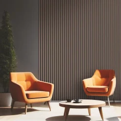 Foge Panneau tasseau MDF coloris chêne sombre 280 x 60 cm- Panneau Tasseau Bois