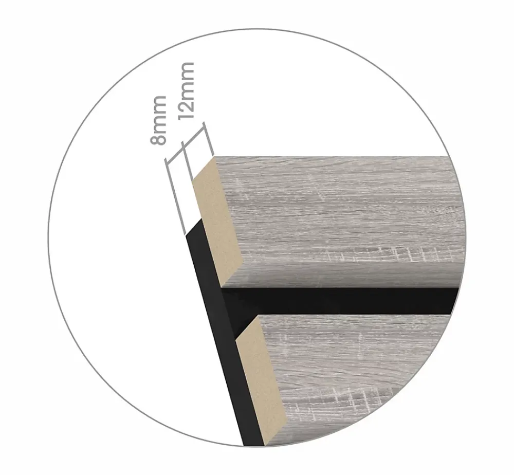 Foge Panneau tasseau MDF coloris chêne blanc 280 x 60 cm- Panneau Tasseau Bois