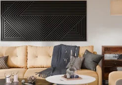 Radex Panneau Tasseau Bois|Panneau Décoratif En Bois<Panneau tasseau MDF Joy décor diagonal noir 240X90 cm