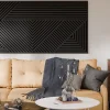Radex Panneau Tasseau Bois|Panneau Décoratif En Bois<Panneau tasseau MDF Joy décor diagonal noir 240X60 cm