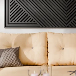 Radex Panneau Tasseau Bois|Panneau Décoratif En Bois<Panneau tasseau MDF Joy décor diagonal noir 240X60 cm