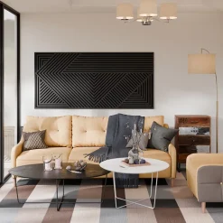 Radex Panneau tasseau MDF Joy décor diagonal noir 140X90 cm- Panneau Tasseau Bois|Panneau Décoratif En Bois