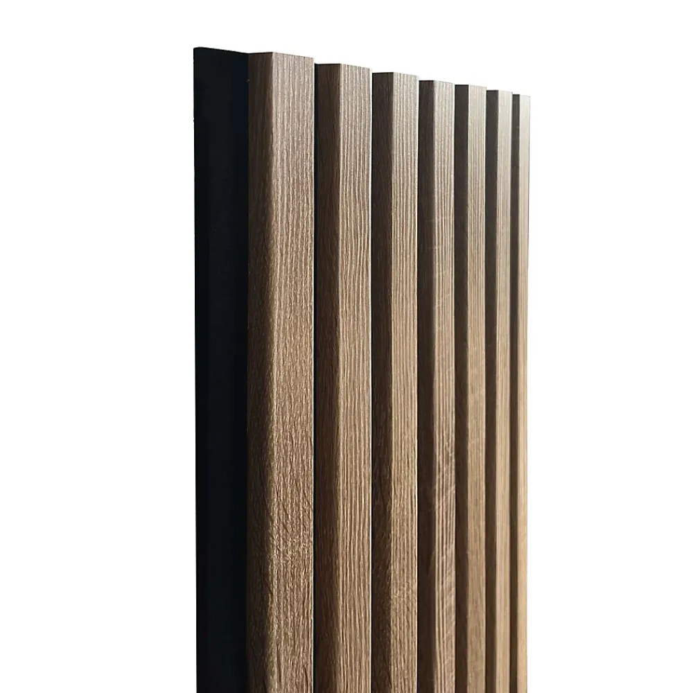 Vertigo Panneau tasseau mural acoustique décoratif en MDF - effet bois chêne clair, H.250 x l.30cm- Lambris Mural