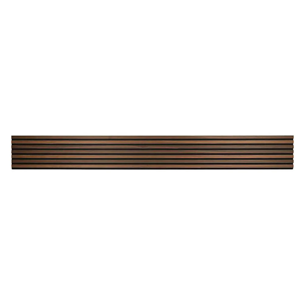 Decoon Panneau tasseaux bois 250 x 30 x 1cm - Lamelles chêne foncé véritable fond noir - 0,75m²- Panneau Tasseau Bois