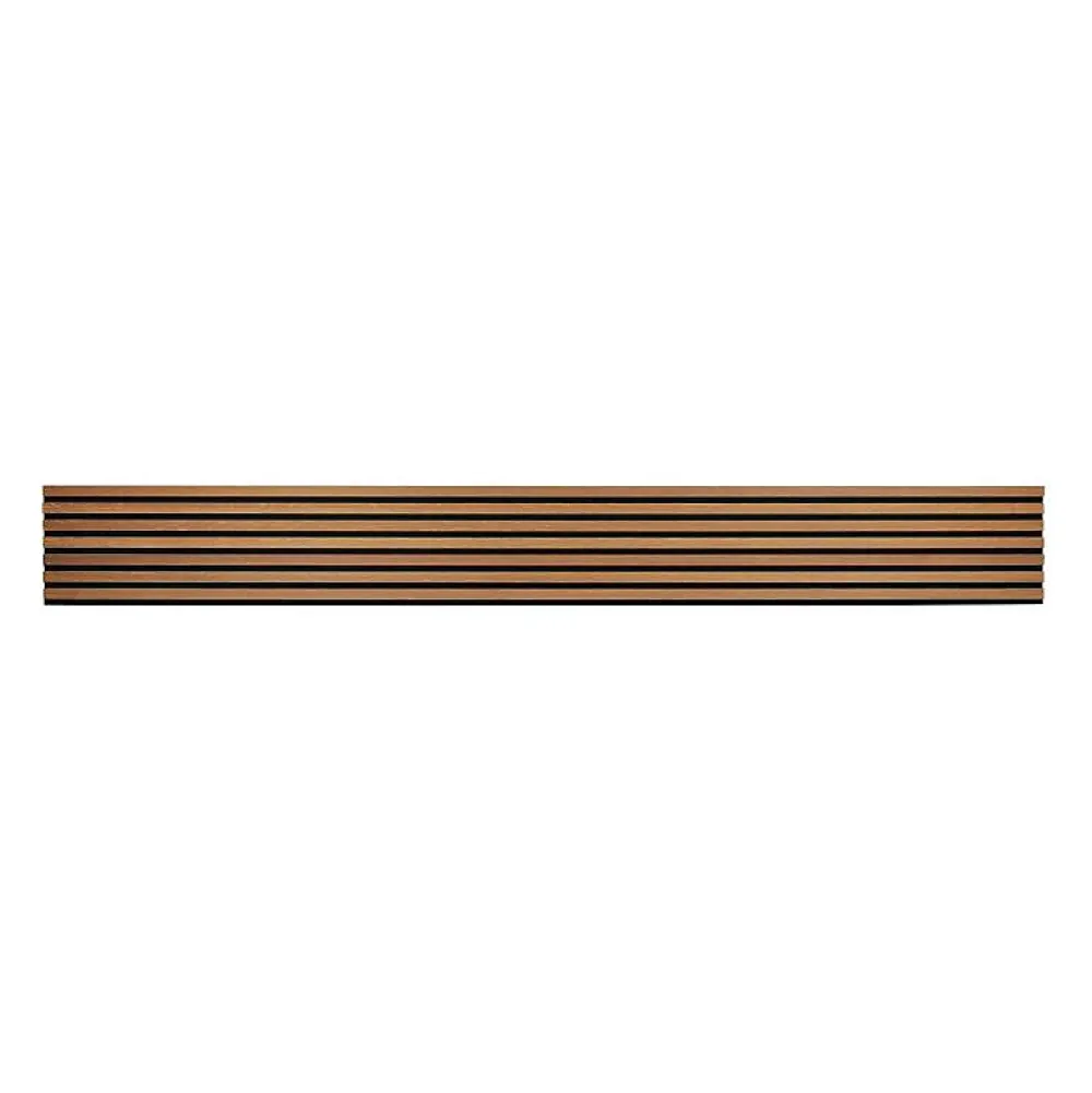 Decoon Panneau tasseaux bois 250 x 30 x 1cm - Lamelles chêne doré véritable fond noir - 0,75m²- Panneau Tasseau Bois