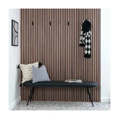 Kosmi Panneaux Acoustiques Décoratifs en MDF Lot de 4, Noyer, 240x60cm- Panneau Tasseau Bois