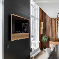 Kosmi Panneaux Acoustiques Décoratifs en MDF Lot de 4, Teck, 240x60cm- Panneau Tasseau Bois