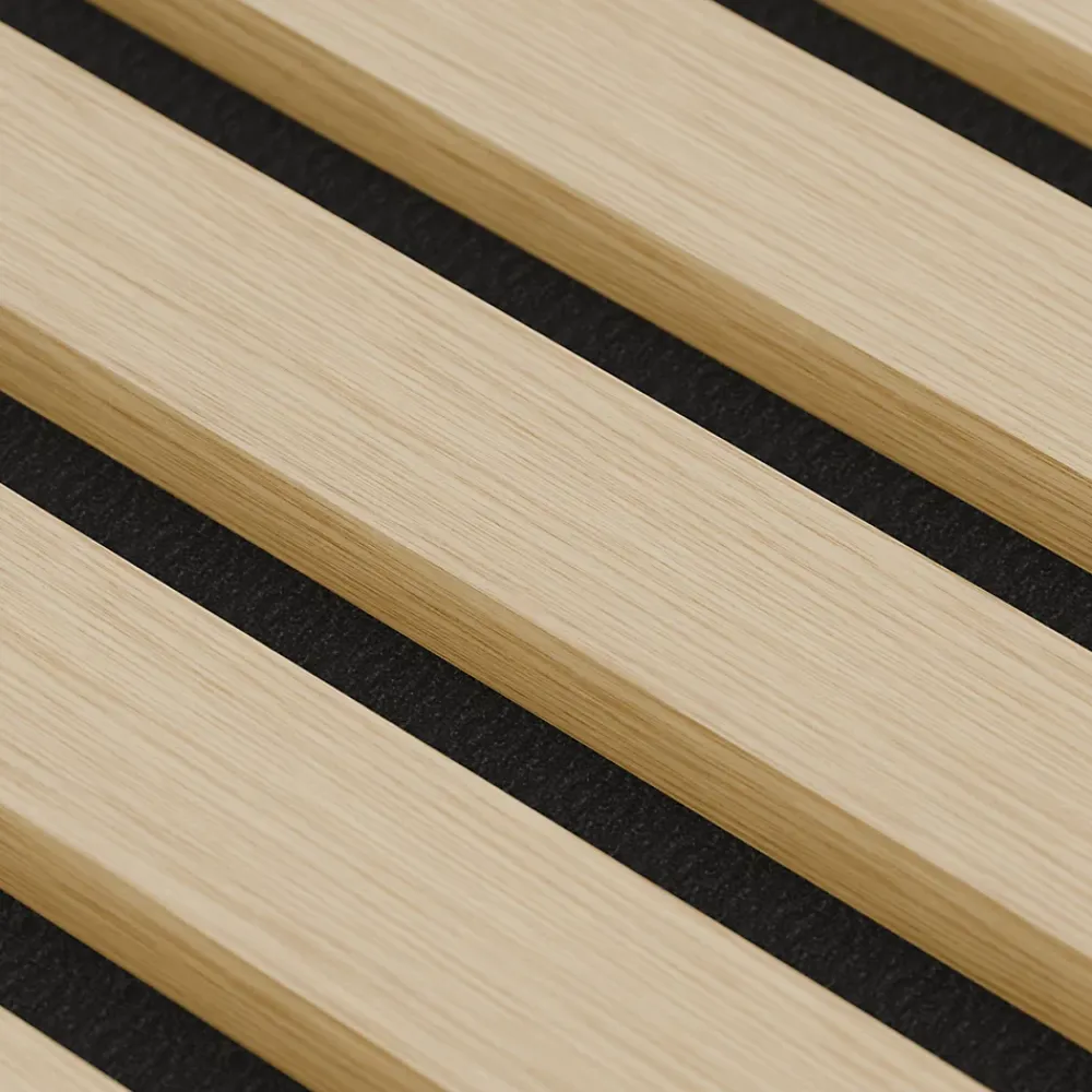 Ps Global Company Panneau Tasseau Bois<Panneaux Acoustiques Décoratifs Chêne Feutrine Noir 240 x 60 x 2,1 cm Lot de 2