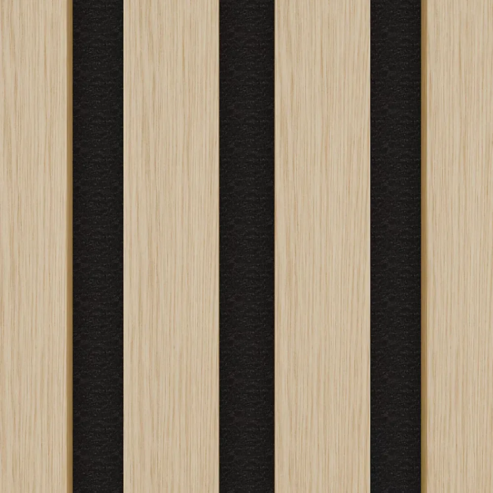 Ps Global Company Panneau Tasseau Bois<Panneaux Acoustiques Décoratifs Chêne Feutrine Noir 240 x 60 x 2,1 cm Lot de 2