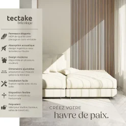 Tectake Panneaux acoustiques modernes aspect bois en MDF 120 x 60 x 2,1 cm- Panneau Tasseau Bois