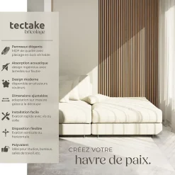 Tectake Panneau Tasseau Bois<Panneaux acoustiques modernes aspect bois en MDF 120 x 60 x 2,1 cm