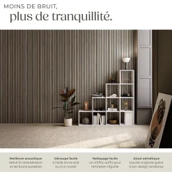 Tectake Panneaux acoustiques modernes aspect bois en MDF 120 x 60 x 2,1 cm- Panneau Tasseau Bois