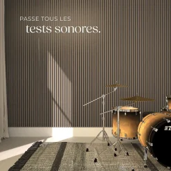 Tectake Panneaux acoustiques modernes aspect bois en MDF 120 x 60 x 2,1 cm- Panneau Tasseau Bois