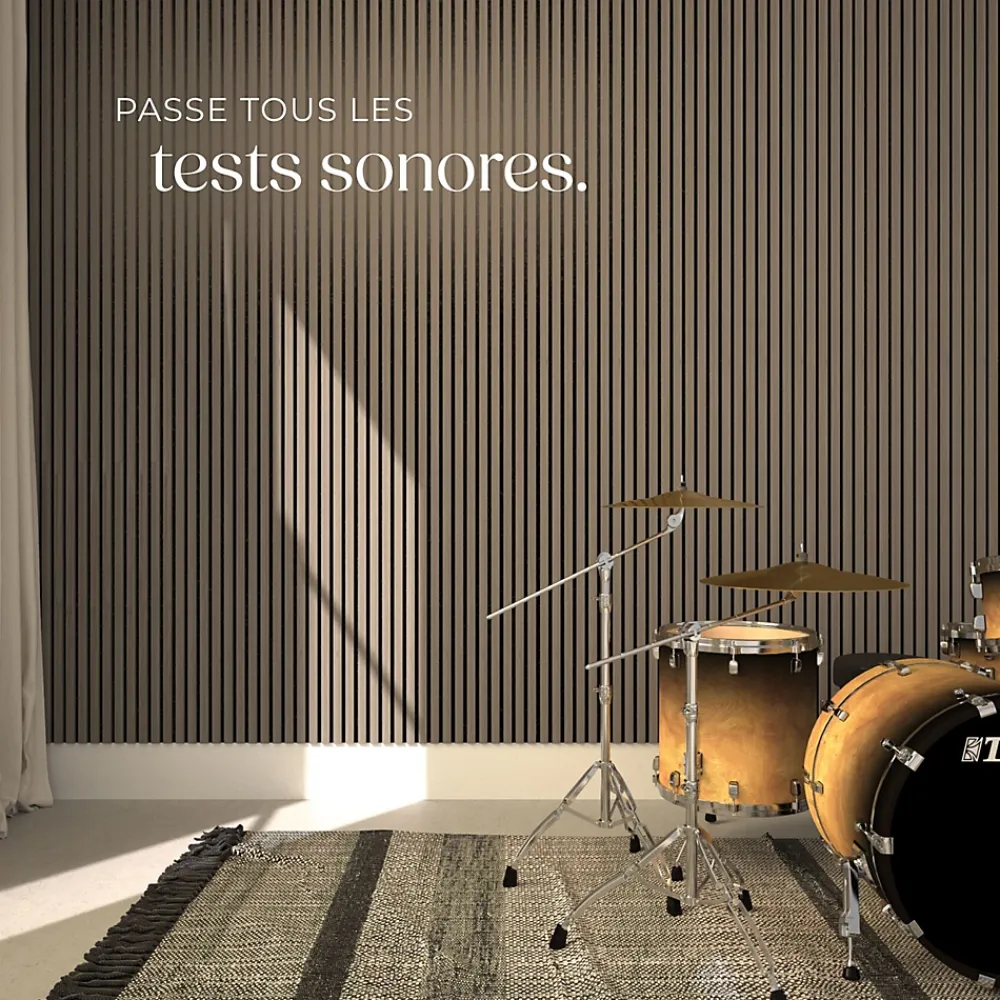 Tectake Panneaux acoustiques modernes aspect bois en MDF 120 x 60 x 2,1 cm- Panneau Tasseau Bois