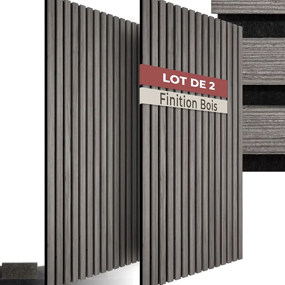 Tectake Panneaux acoustiques modernes aspect bois en MDF 120 x 60 x 2,1 cm- Panneau Tasseau Bois