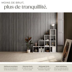 Tectake Panneaux acoustiques modernes aspect bois en MDF 120 x 60 x 2,1 cm- Panneau Tasseau Bois