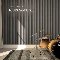 Tectake Panneaux acoustiques modernes aspect bois en MDF 120 x 60 x 2,1 cm- Panneau Tasseau Bois