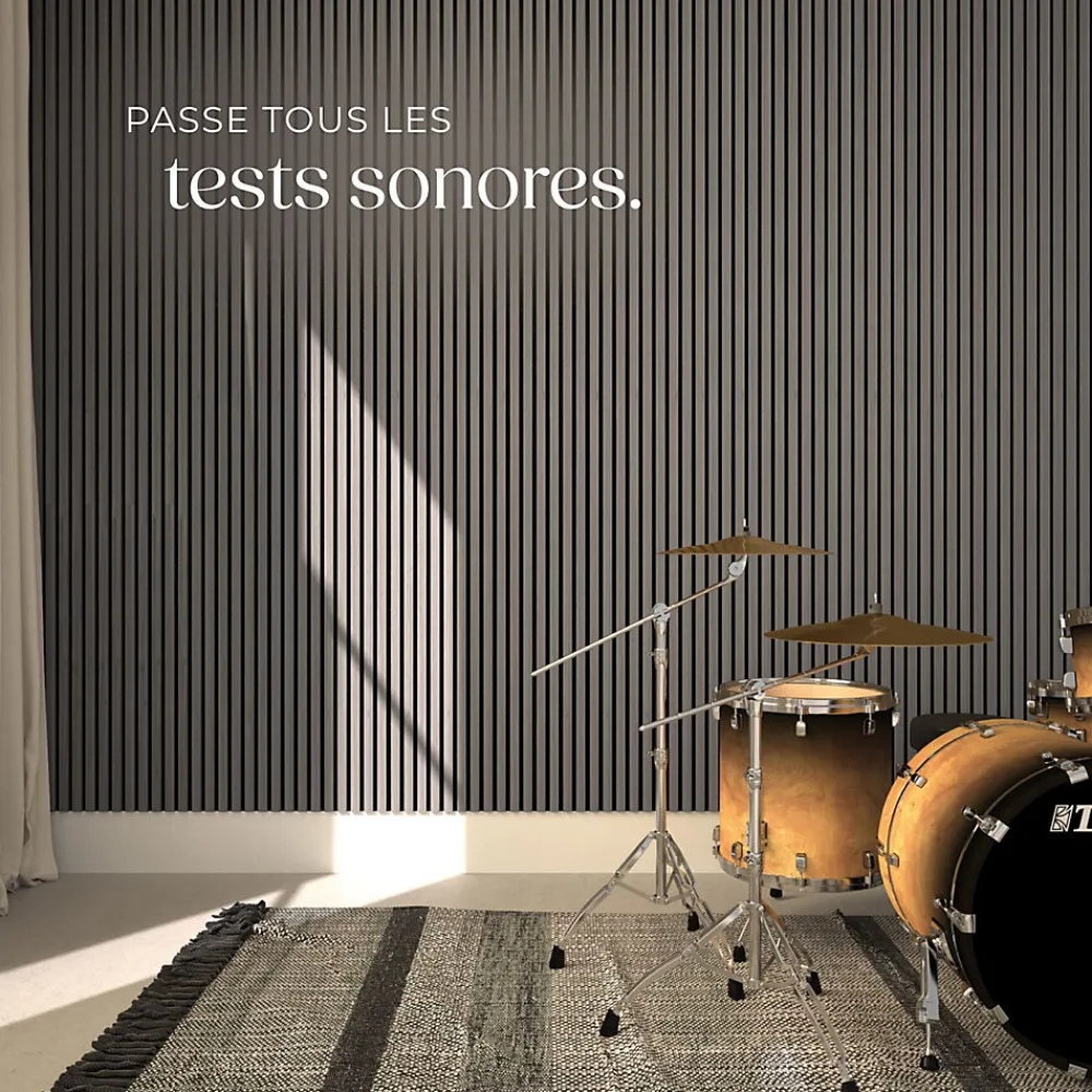 Tectake Panneaux acoustiques modernes aspect bois en MDF 120 x 60 x 2,1 cm- Panneau Tasseau Bois
