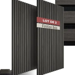 Tectake Panneaux acoustiques modernes aspect bois en MDF 120 x 60 x 2,1 cm- Panneau Tasseau Bois