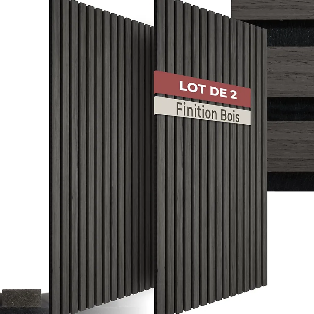 Tectake Panneaux acoustiques modernes aspect bois en MDF 120 x 60 x 2,1 cm- Panneau Tasseau Bois