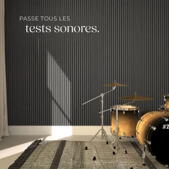 Tectake Panneaux acoustiques modernes aspect bois en MDF 120 x 60 x 2,1 cm- Panneau Tasseau Bois