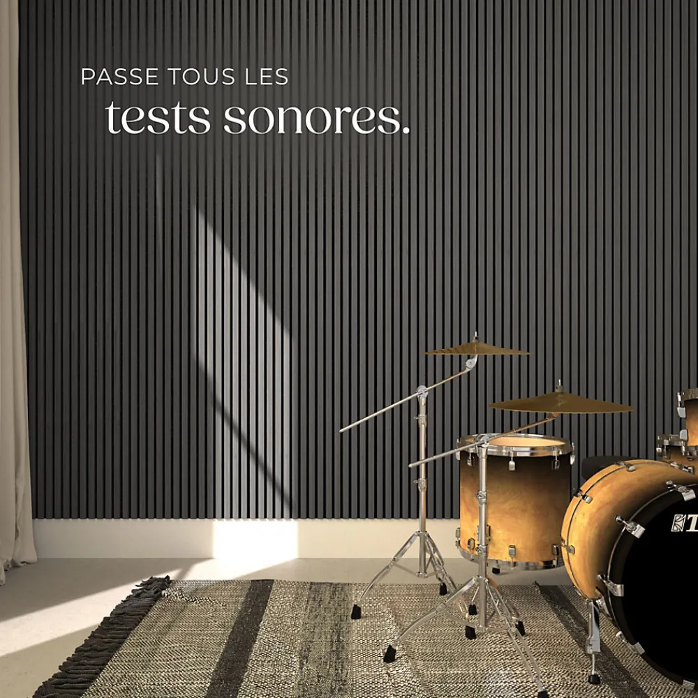 Tectake Panneaux acoustiques modernes aspect bois en MDF 120 x 60 x 2,1 cm- Panneau Tasseau Bois