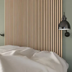 Nordic Acoustics Panneau Tasseau Bois<Panneaux acoustiques PREMIUM en placage bois chene naturel sur MDF noir 240x60 cm