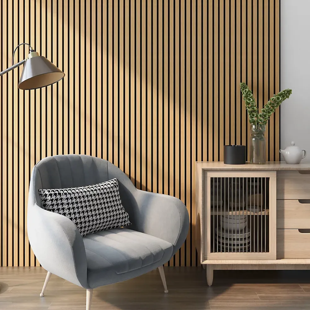 Neu.Holz Panneau Décoratif En Bois<Panneaux acoustiques Vang lot de 8 panneaux effet chêne foncé