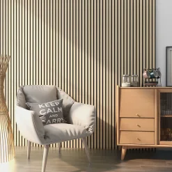 Neu.Holz Panneaux acoustiques Vang lot de 16 panneaux effet chêne- Panneau Décoratif En Bois