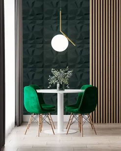 Deccart Panneaux de plafond et panneaux muraux 3D Bursztyn Vert 2 m²/ 8pièces- Panneau Mural Décoratif