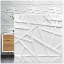 Deccart Panneau Mural Décoratif<Panneaux de plafond et panneaux muraux Decoratif 3D Line Blanc 2m² / 8pièces