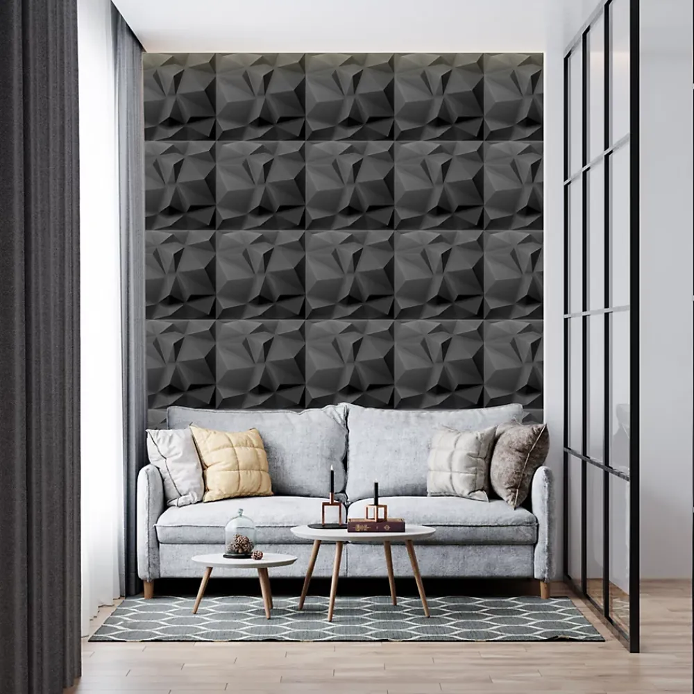 Deccart Panneau Mural Décoratif<Panneaux de plafond et panneaux muraux Decoratif 3D Bursztyn Noir 5m² / 20pièces