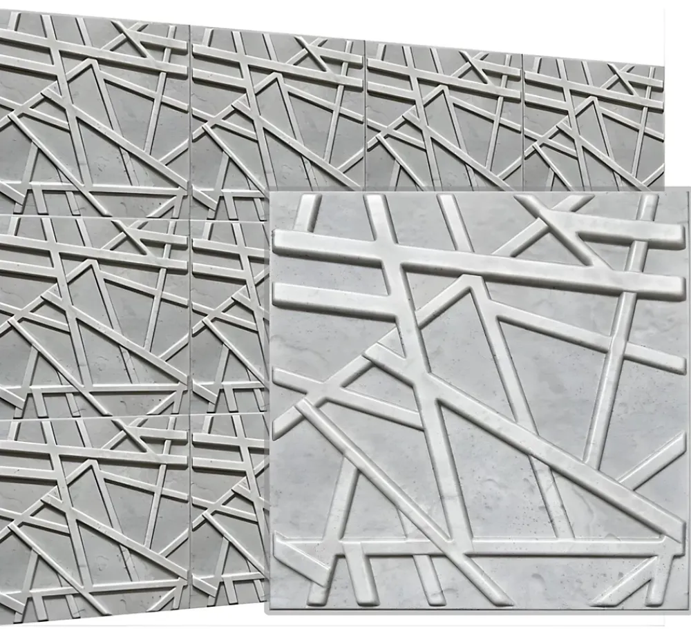 Deccart Panneau Mural Décoratif<Panneaux de plafond et panneaux muraux Decoratif 3D Line Béton "69" 12m² / 48pièces