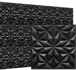 Deccart Panneaux de plafond et panneaux muraux Decoratif 3D Onyx Noir 5m² / 20pièces- Panneau Mural Décoratif