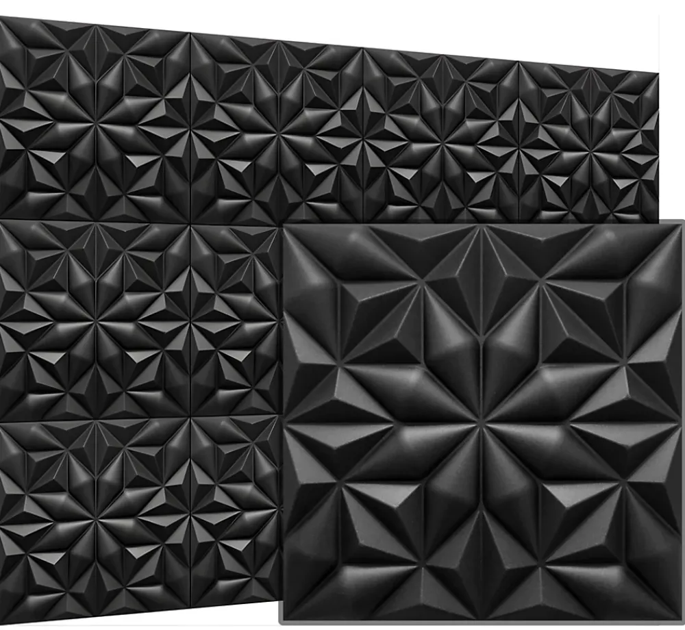 Deccart Panneaux de plafond et panneaux muraux Decoratif 3D Onyx Noir 5m² / 20pièces- Panneau Mural Décoratif