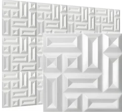Deccart Panneaux de plafond et panneaux muraux Decoratif 3D Square 8m² / 32pièces- Panneau Mural Décoratif