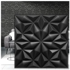 Deccart Panneau Mural Décoratif<Panneaux de plafond et panneaux muraux Decoratif 3D Onyx Noir 2m² / 8pièces